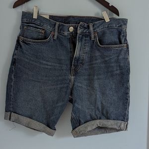 H&M Denim Shorts Slim Fit Cutoff Jeans 32 W